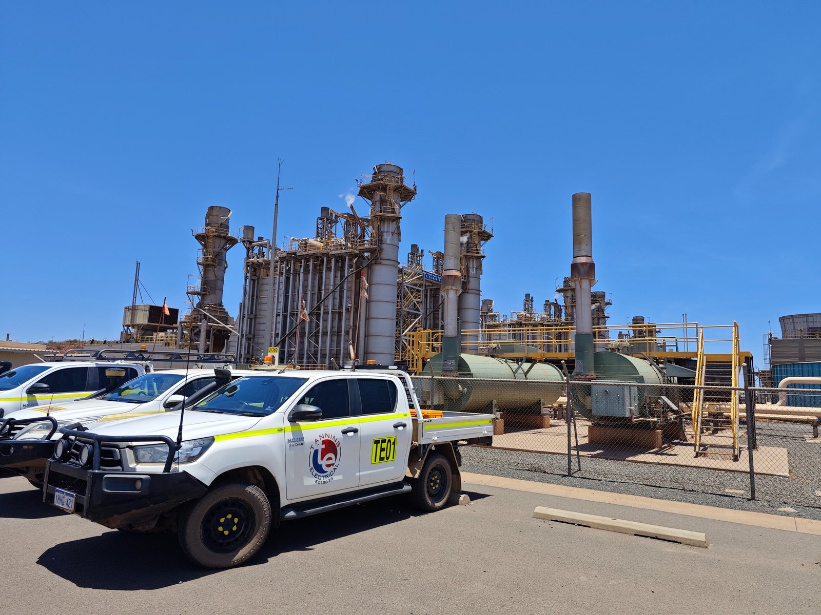 Tannins Electrical work ute at industrial plant